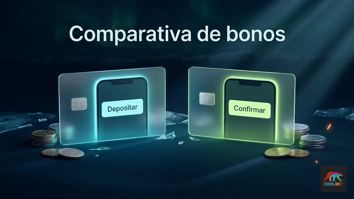 Dos tarjetas de bono comparadas lado a lado para el bono de bienvenida de Coolbet en Chile