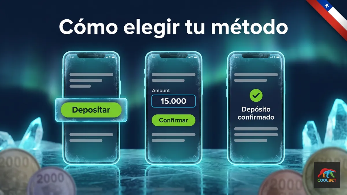 Pasos para elegir y confirmar un método de depósito en Coolbet Chile